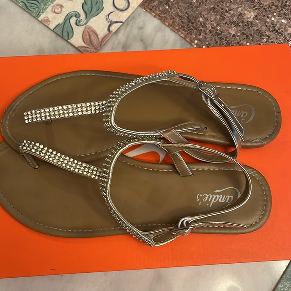 Candies Gold Rhinestone Sandals - Picture 3 of 3